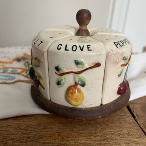 Vintage Ceramic Spice Carousel - crazing noted